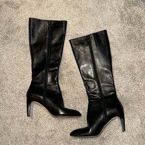 Via Spiga Women’s Knee High Black Leather Boots Size 8 #Y2K
